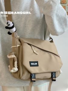 Japanese Style INS Harajuku Work Clothing Large Capacity Messenger Bag for Men Women Ideal for School University and Casual Use