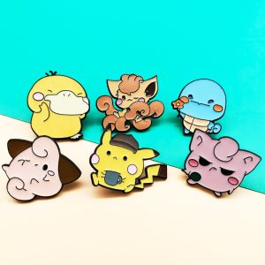 Bandai | 6/7/13pcs Set Anime Cartoon Badge Elf Small Animal Enamel Pin Cute Metal Brooches Badges Student Backpack Clothing Matching Gift