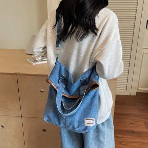 Túi Tote Denim Nhẹ Thoáng Khí Túi Đeo Vai Đơn Túi Đeo Chéo Túi Xách Nữ Túi Xách Công Sở Thường Ngày Dung Tích Lớn