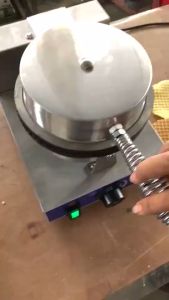 Máy Làm Bánh Kẹp Ốc Quế Đơn Mặt Caro Waffle Ice Cream Cone Maker 220V - Tặng Công Thức Làm Bánh PVN2828