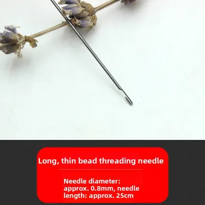 Small Beading Needle 0.3~0.9mm Jewelry Crystal Hook Needle No Thread Needed Middle Open Design for Bead Stringing