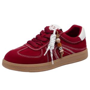Josiny | Vintage Red Chunky Sole Womens Casual Sneakers