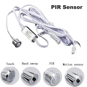 Mini Touch Sensor LED Lamp Sensing Switch DC 12-24V 5A Door Control Masking Type Sensor with DuPont Connector Cable for Cabinets