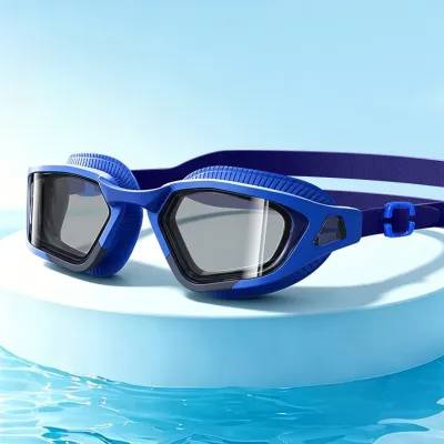 Adult Swimming Goggles Cap Set Detachable Nose Bridge Silicone Swim Glasses Low-Drag Leakproof for Men Women Youth Pool Training
