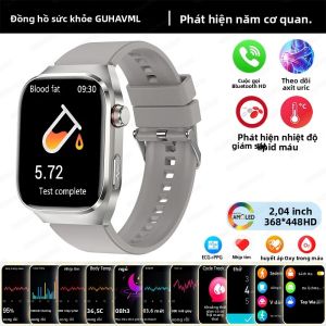 Đồng Hồ Thông Minh AI Chẩn Đoán Thông Minh ECG+PPG 2025 Bảo Vệ Sức Khỏe Mới Theo Dõi Lipid Máu Axit Uric Nhịp Tim Gọi BT Dành Cho Nam Giới