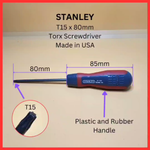 [SG READY STOCK] Stanley Torx Screwdriver T7 x 50mm T15 x 80mm & T40 x 125mm. Made in USA
