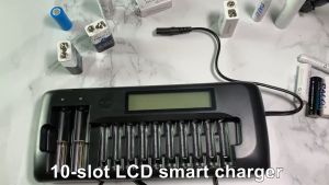 CITRORK เครื่องชาร์จ 10 ช่องจับคู่ 1.2V AA / AAA / 3.7v18650 / 16350 แบตเตอรี่แบบชาร์จไฟได้