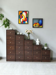 Narrow Wooden Storage Chest Solid Walnut