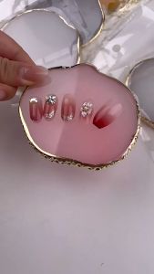 RESIN STONE MANICURE NAIL ART PAINTING COLOR PALETTE DISPLAY PLATE 玛瑙大理石玻璃日式创意美甲调色板饰品手模展示拍摄调色盘