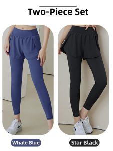 Kawajie | Butt Lifting Fake Two-Piece Yoga Pants
