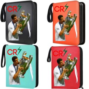 Bandai | 400pcs Football Star Card Album Book Folder Messi Ronaldo PU Zipper Storage Book Photo Display Holder Album Sleeves Protector