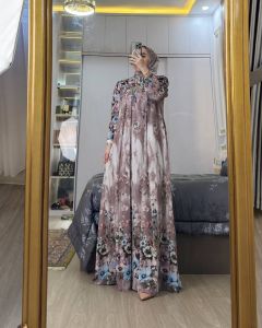 baju set hijab gamis wanita terbaru keren mewah elegan angun bahan rayon baju muslim terbaru