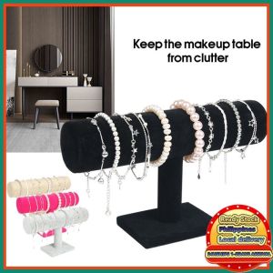 Bracelet Display Stand Jewelry Storage Velvet T-Bar Rack Watch Headband Holder Display Bangle Stand