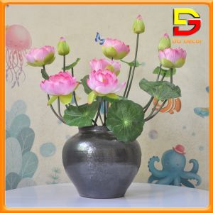 Bình hoa sen lụa cao cấp hoa để bàn siêu đẹp dùng trang trí nhà cửa nhà hàng khách sạn DC-146