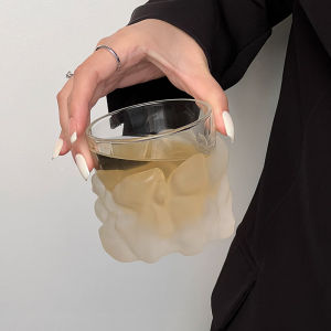 Limited Edition Luxury Frosted White Rock Block Whiskey Glass International Liquor Cup Creative High-End Feeling Water Coffee Cup