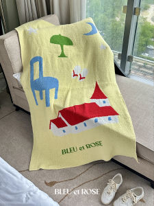 Original Home Blanket Couch Throw Thick Air Conditioned Blanket Leisure Nap Blanket Warm Geometric Pattern Half Velvet Blanket