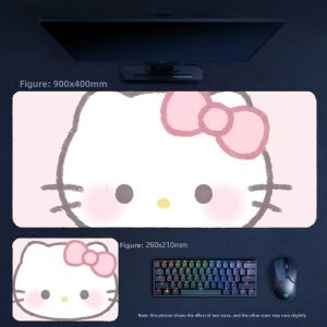 Sanrio | High Quality Print Fashion Vintage Brown Series Girls Cute Pink Hello Kitty Series Leather Mouse Pad Student Wrist Table Mat