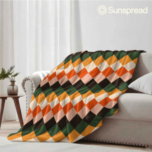 autumn argyle Soft Warm Flannel Blanket Lightweight Cozy Christmas Halloween Home Decor Room