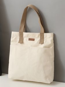 Large Capacity Canvas Shoulder Bag Womens College Student Class Book Bag Korean Style Versatile Simple Ins Japanese Style Crossbody Bag