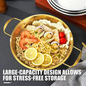 Hàn Quốc Ramen nấu ăn lẩu Hàn Quốc nấu ăn mì ăn liền chậu với đũa-làm lẩu nồi có nắp và xử lý-vàng Nhôm nồi súp
