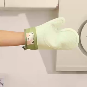 Keranixy Heat Insulation Gloves Thickened Silicone High Temperature Resistance Anti Slip Kitchen Mitts Sarung Tangan