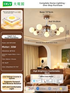 DGY | Vintage Bean-Shaped Luxury Dining Room Fan Light