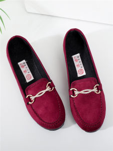 New Spring Summer Flat Bottom Bean Shoe Womens Comfortable Soft Bottom Beijing Cloth Shoe Casual Midlife Mom Shoe