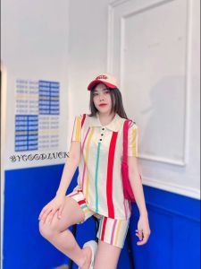 2 ชิ้น ชุดเซ็ท น่ารัก แพ็คใหญ่ เสื้อคอปก+กางเกงขาสั้น ลายทาง เซ็กซีย์ ปาร์ตี้ สายสาย สวยๆ มากมาย ชุดผ้าสวย สวย สวย ราคาถูกต้อง ราคาเหมือนกัน ความหมาย 30-40 ซม