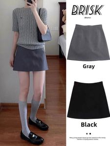 Grey Large Size Pear Shape Fitting Short Skirt Summer