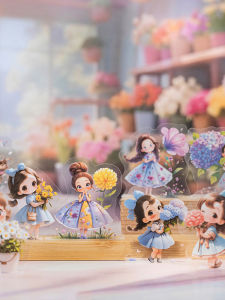 Cute Girl Pet Stickers Small Size Decorative Retro High Aesthetic Value Star YaYa Character Paper Crafts Scrapbooking