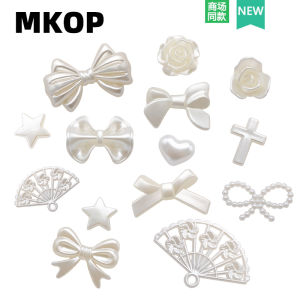 MKOP Hole Shoe Buckle Accessory Pearl Butterfly Knot Shoe Flower Suitable for Crocs/Cross High-End Feeling DIY Shoe Buckle