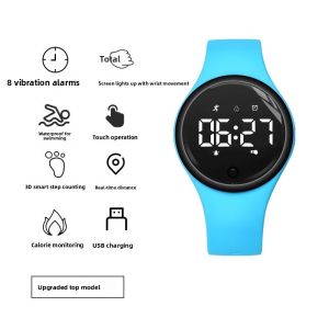 New 2024 High-Tech Silent Vibration Alarm Electronic Watch Waterproof Multi-Function Sports Pedometer for Junior And High School Students