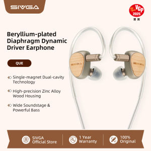 SIVGA Que 10mm Beryllium-Plated Diaphragm Dynamic Driver In-Ear Earphone Hi-Fi Sound Quality Wired Earbuds White Maple Wood Music Earpieces