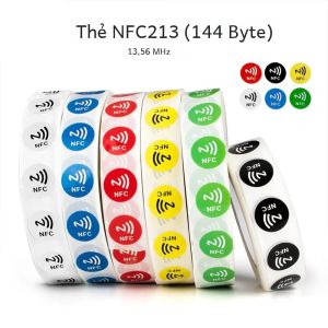 6 cái NFC ntag213 144 byte ướt tag Stickers 13.56MHz iso14443a ntag 213 chip RFID dính tag nhãn cho NFC điện thoại 6 màu sắc