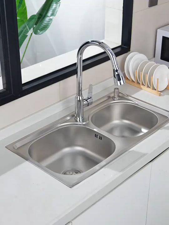 Basin + faucet + drainage 304 stainless steel kitchen sink Household