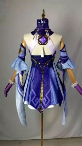 Game Genshin Impact Keqing Cosplay Genshin Cute Ke Qing Cosplay Christmas clothing Suit XS
