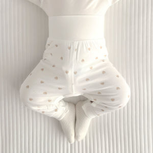 High Waist Pure Cotton Button Baby Pants Protective Belly Summer Sleepwear Thin Large PP Pants Long Pants Baby Autumn Pants