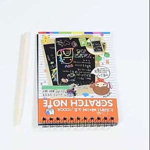 Murah Banget - Buku Gambar Mini Tulis Gores Ajaib Colourfull / Scratch Note Mini / Buku Magic Warna Colourful Scratch Note Kecil