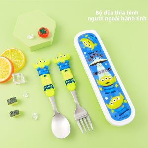 Disney | Bộ Dụng Cụ Ăn Bằng Thép Không Gỉ Chủ Đề Gấu Dâu Tây Cho Bé