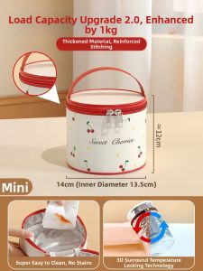 YOULUNMEI | Small Circular Insulated Lunch Box Thick Aluminum Foil