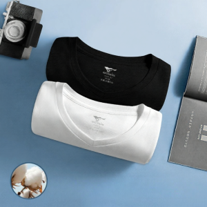 SEPTWOLVES | Men Cotton V-Neck T-Shirt