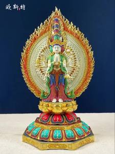 OSITE | Handmade Enamel Qianshou Guanyin Bronze Statue