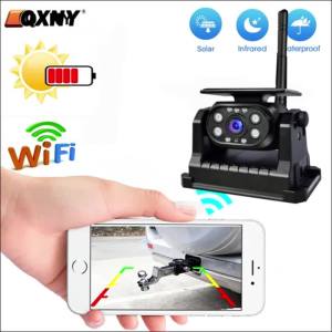 Camera Lùi Không Dây Năng Lượng Mặt Trời WiFi Từ Tính Cho Xe RV Với Pin Tích Hợp Tương Thích Với Điện Thoại Di Động iPhone Và Android