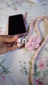 Phone Lanyard Sunflower Crossbody Bohemian Hand Chain Woven Strap Crossbody Style Three-Strand Ponytail Phone Strap Back Strap Outdoor Strap