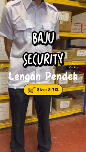 Baju Security Guard / Taxi Driver / College Medical Uniform Lelaki Lengan Pendek Putih White Short Sleeves Formal Shirt Plus Size