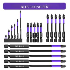 Mũi Tuốc Nơ Vít Chéo Chống Sốc D1 Từ Tính Độ Cứng Cao Mũi Khoan Tác Động Chống Trượt Để Chế Biến Gỗ