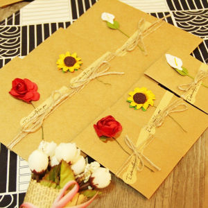 Ready Stock - DIY ideal craft Paper Dried Flower Birthday Card Folding Greeting Card/现成库存-DIY理想工艺纸干花生日贺卡折叠贺卡