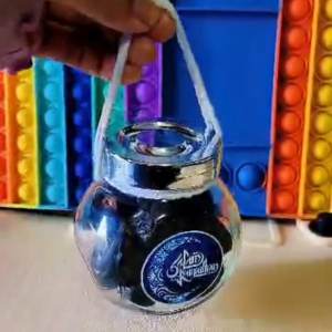 Ajwa Dates Premium 100g – Inside 5oz Ikea Glass Jar (Limited Gift Edition)