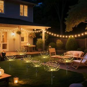 Solar Firework Light with 8 Modes & Smart Sensor Waterproof Outdoor Garden Lights for Patio Pathway Party and Wedding Decor