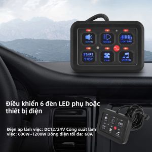 RYSJM | Bảng Điều Khiển 6 Công Tắc 12V Hệ Thống Đèn Bật/tắt Cho SUV Thuyền Xe Caravan Hệ Thống Rơle Điện Tử Mỏng